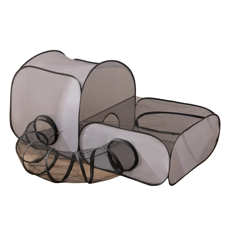 Tunnel gris pour chat