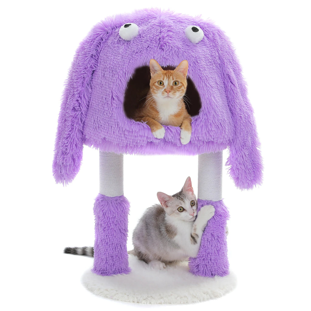 Arbre a chat design monstre violet 71cm