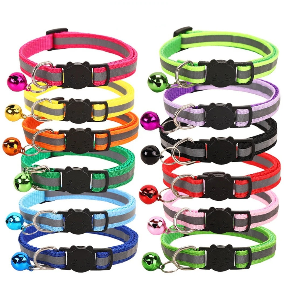 Collier pour chat réfléchissant avec petite clochette