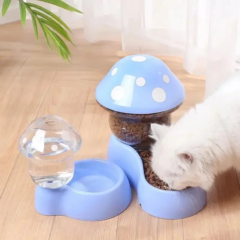Distributeur a  croquettes et eau pour chat