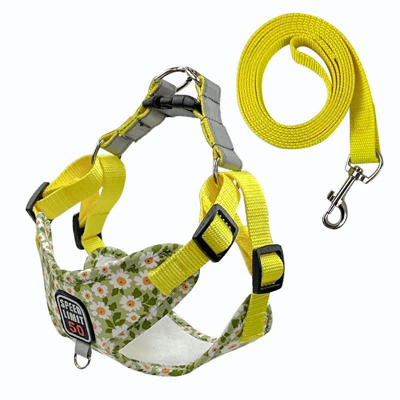 Harnais pour chat a motif floral
