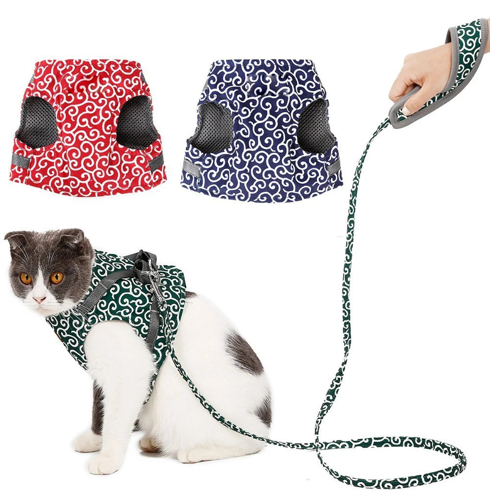 Harnais pour chat avec motif 