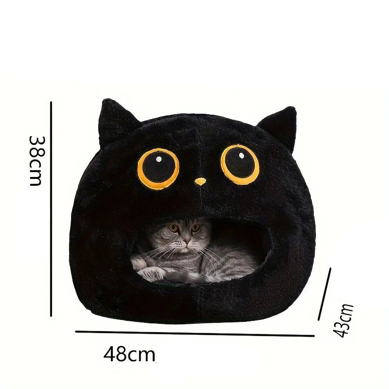 Petite niche noir pour chat en forme de monstre mignon