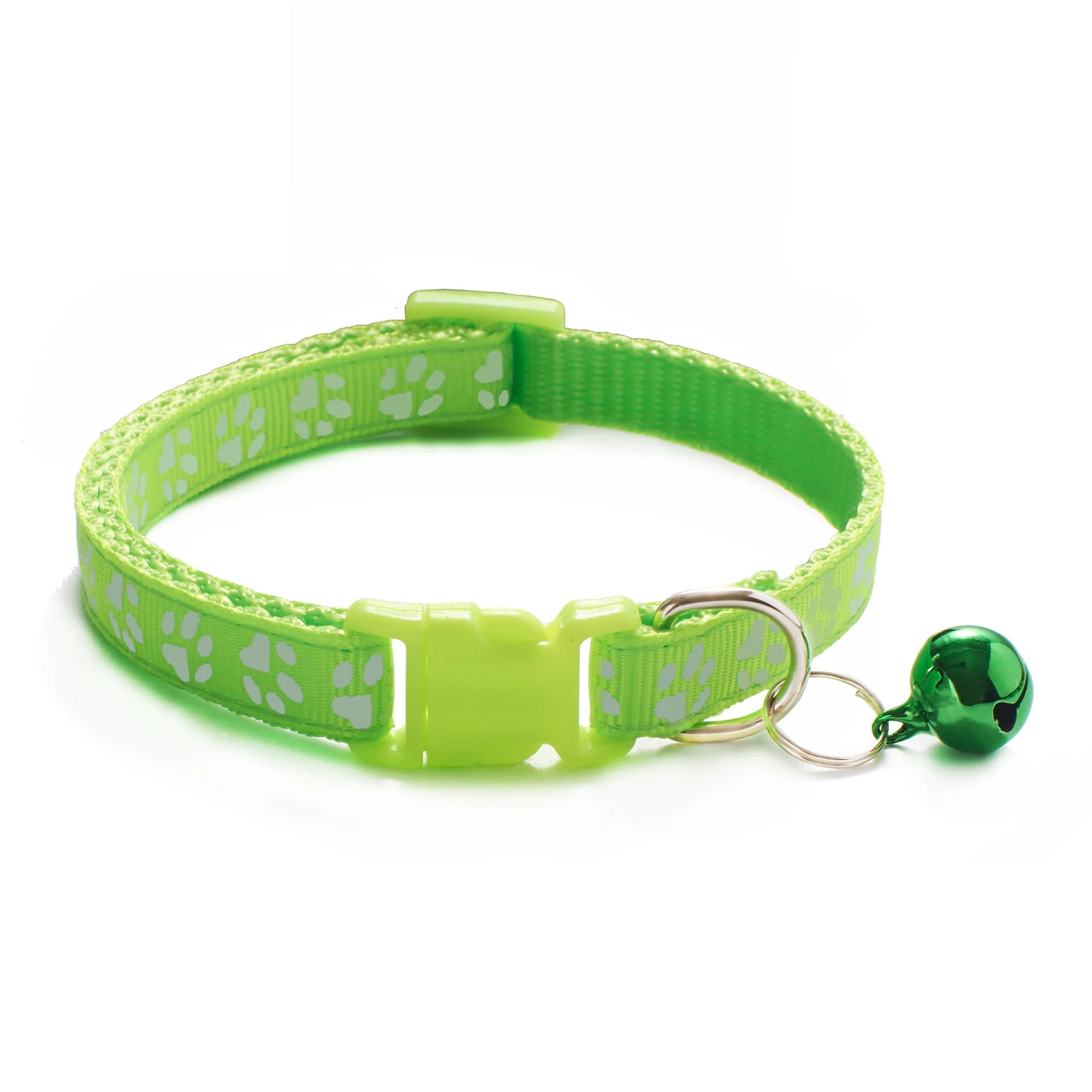 Collier avec design pattes de chat et petite clochette pour chat
