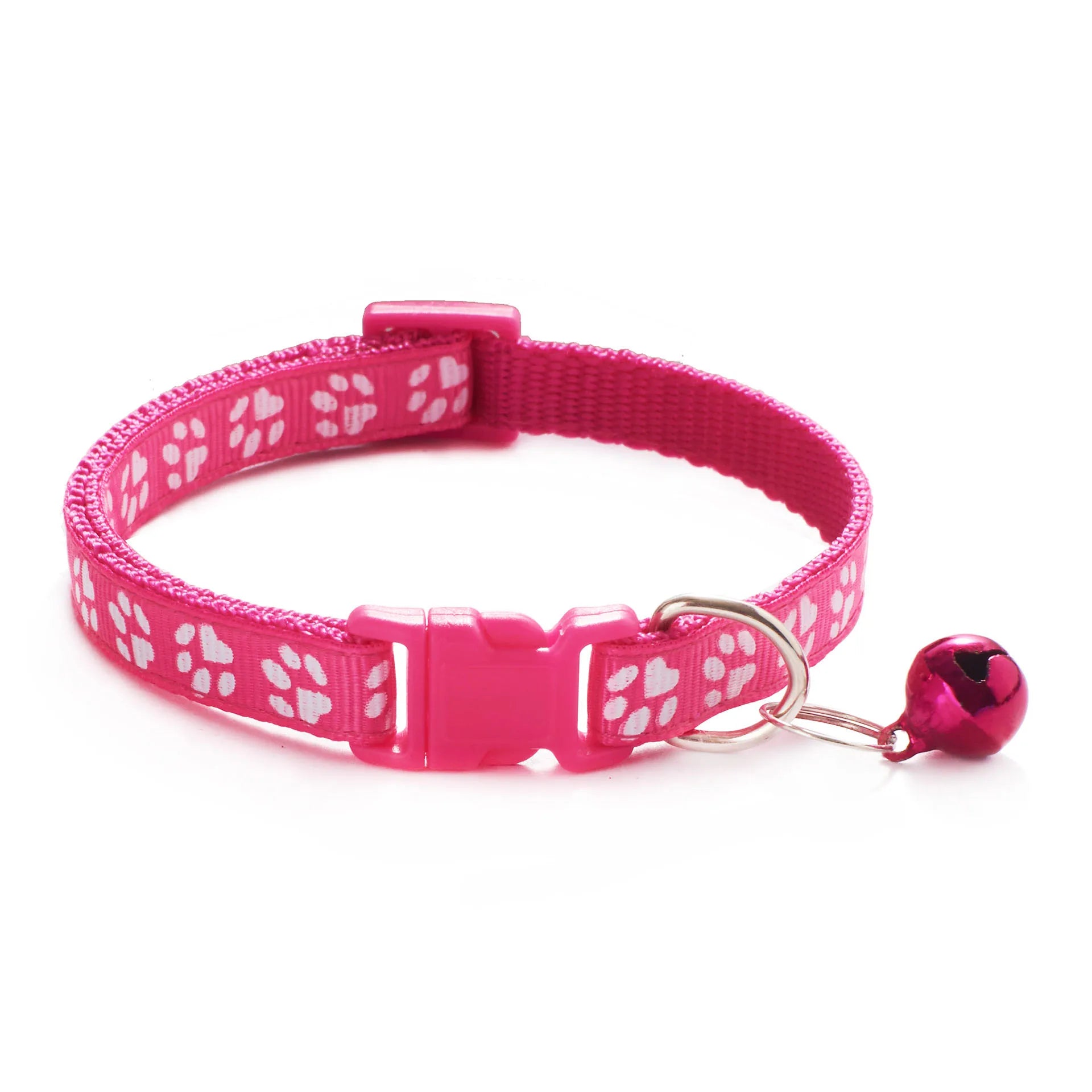 Collier avec design pattes de chat et petite clochette pour chat