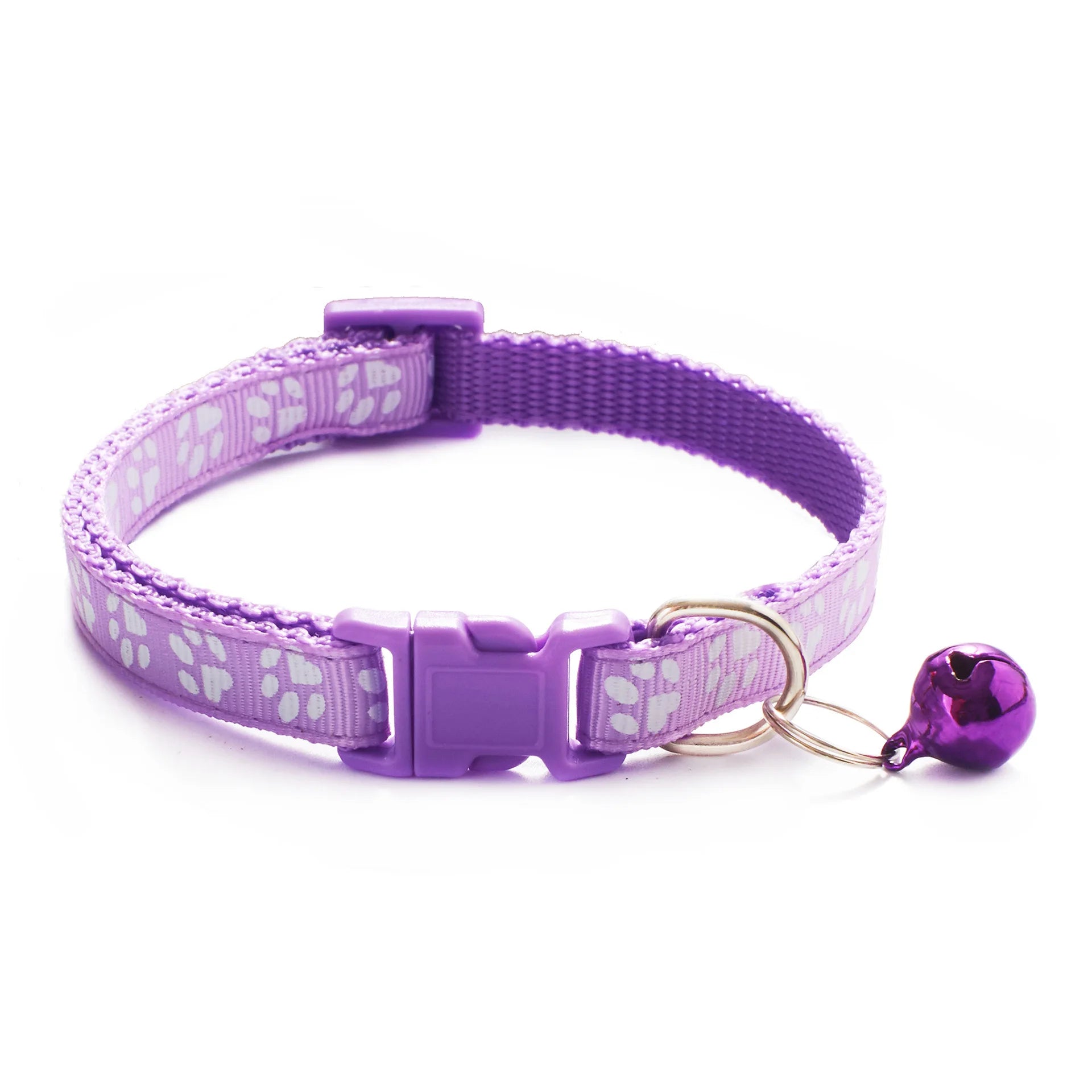 Collier avec design pattes de chat et petite clochette pour chat