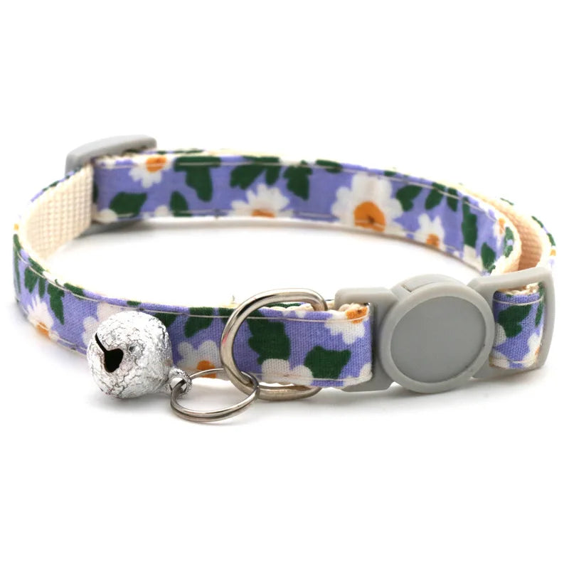 Bandana/collier  a motif floral pour chat