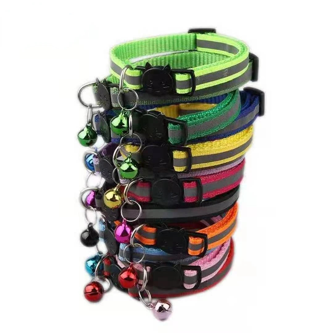 Collier pour chat réfléchissant avec petite clochette