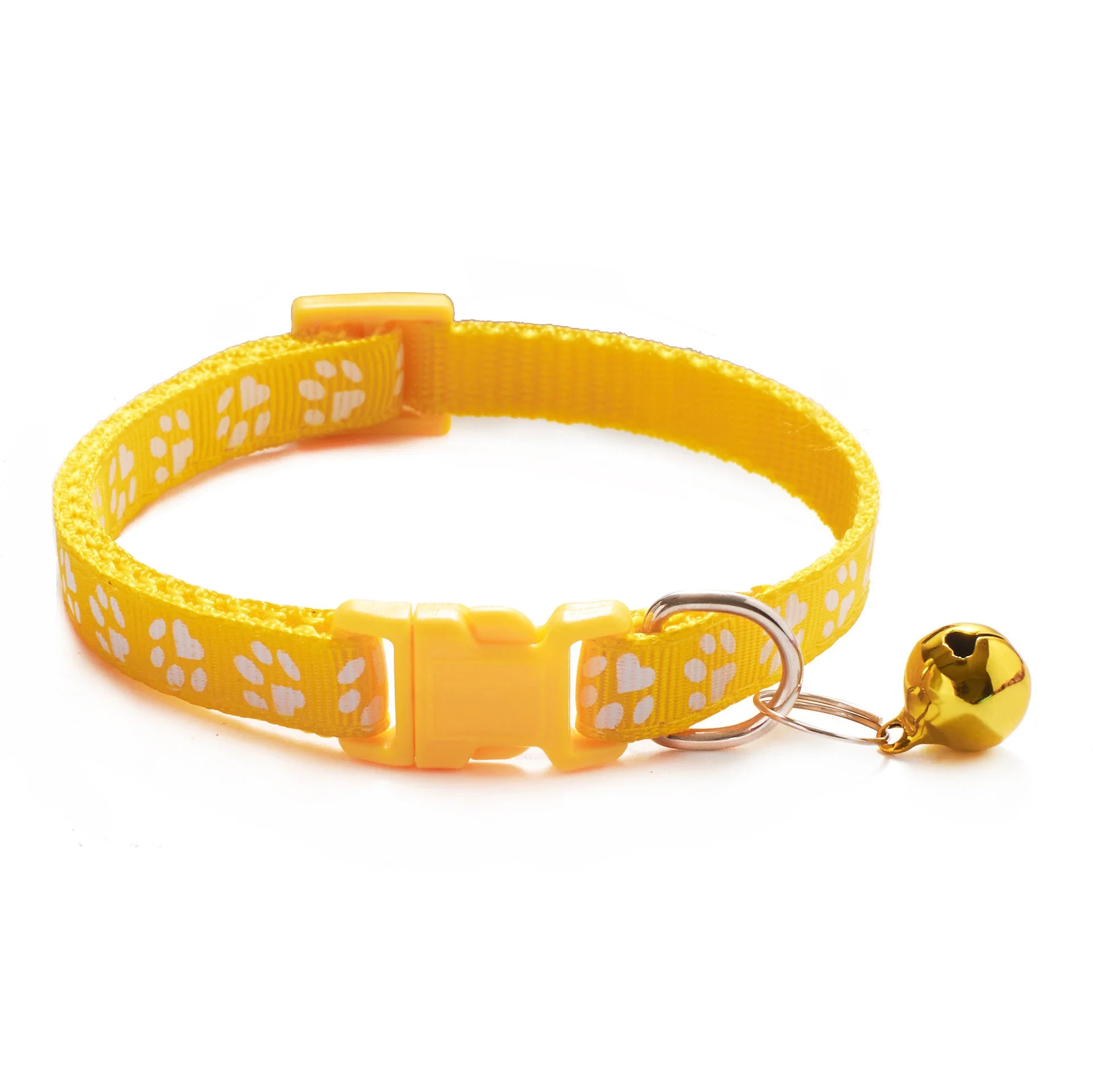 Collier avec design pattes de chat et petite clochette pour chat