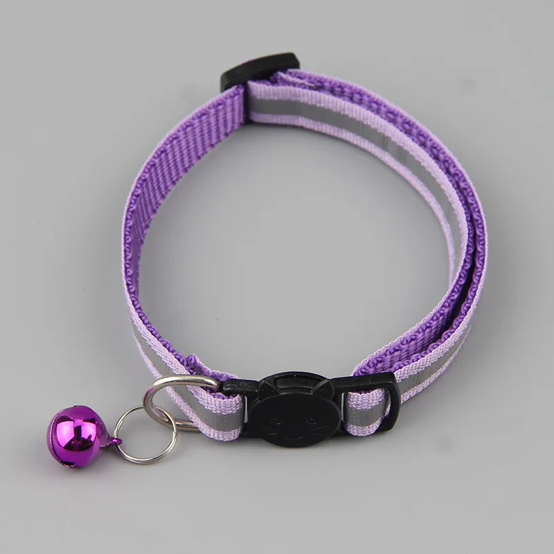 Collier pour chat réfléchissant avec petite clochette