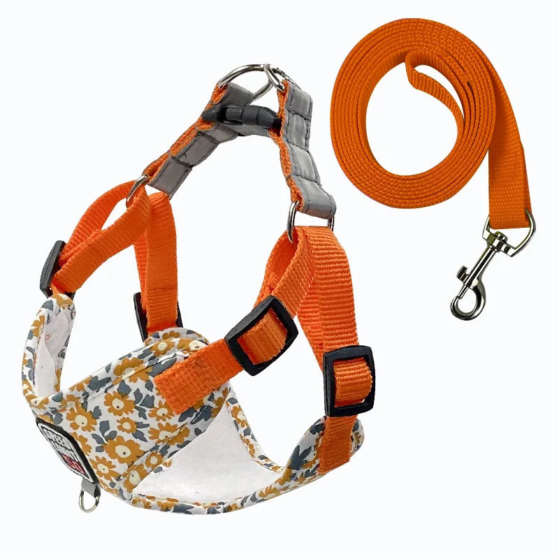 Harnais pour chat a motif floral