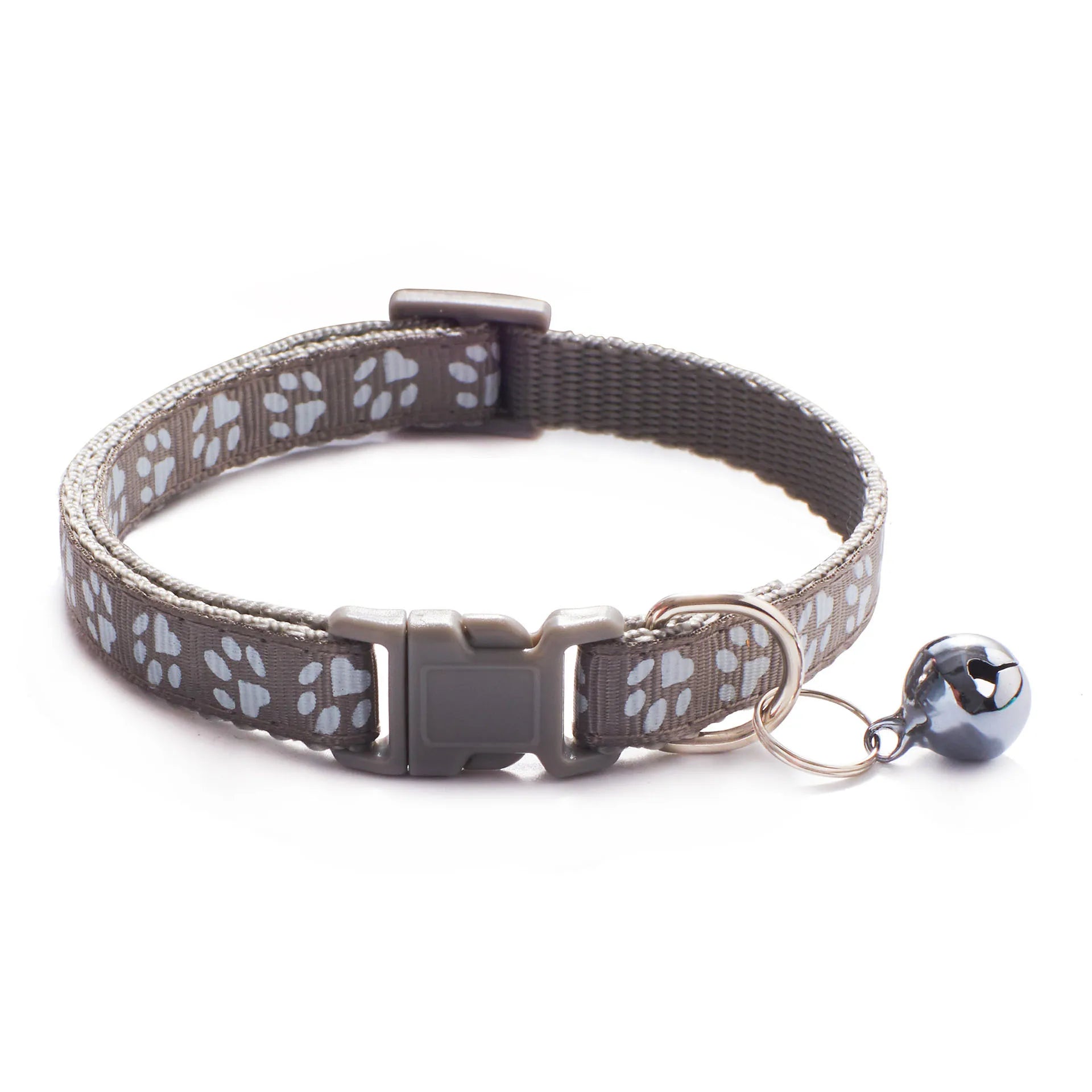 Collier avec design pattes de chat et petite clochette pour chat