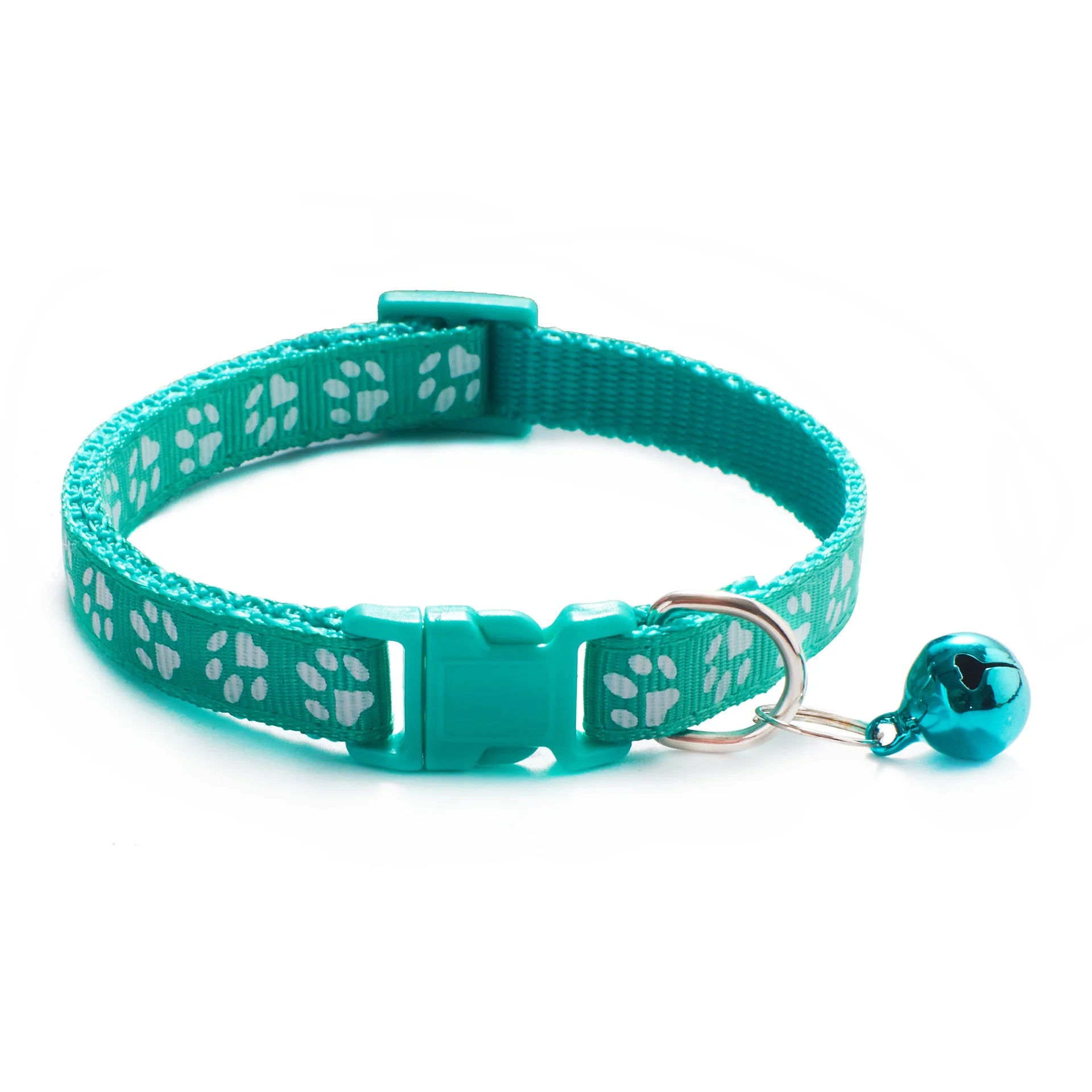 Collier avec design pattes de chat et petite clochette pour chat