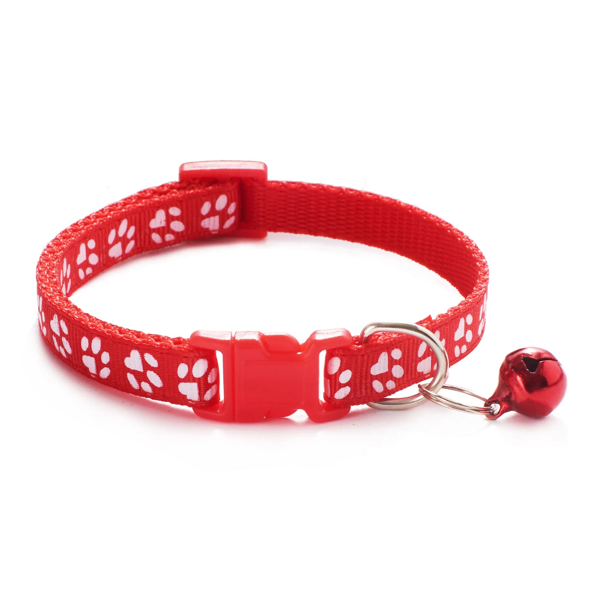 Collier avec design pattes de chat et petite clochette pour chat