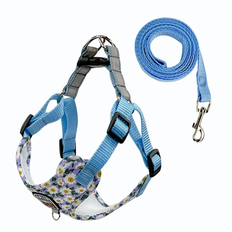 Harnais pour chat a motif floral