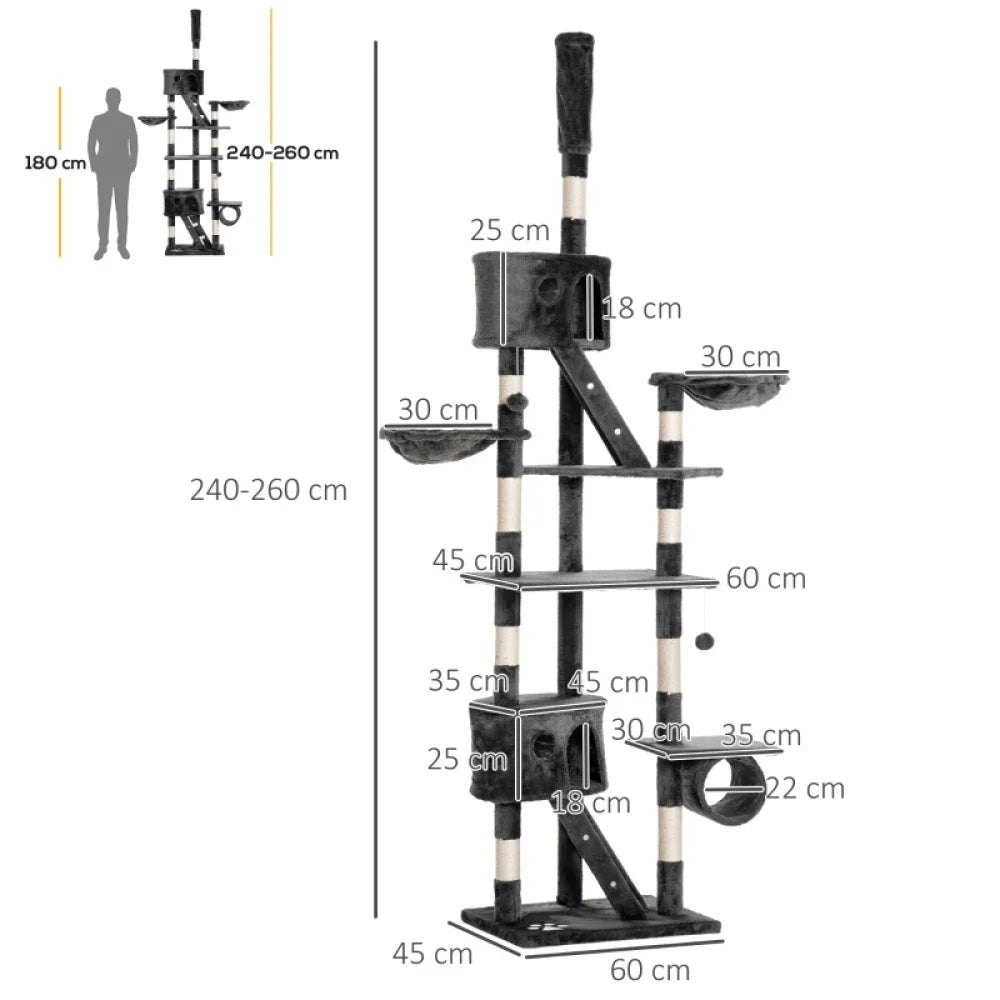 Arbre a chat XXXL (240cm) noir