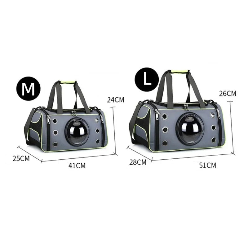 sac de transport pour chat pratique avec bulle