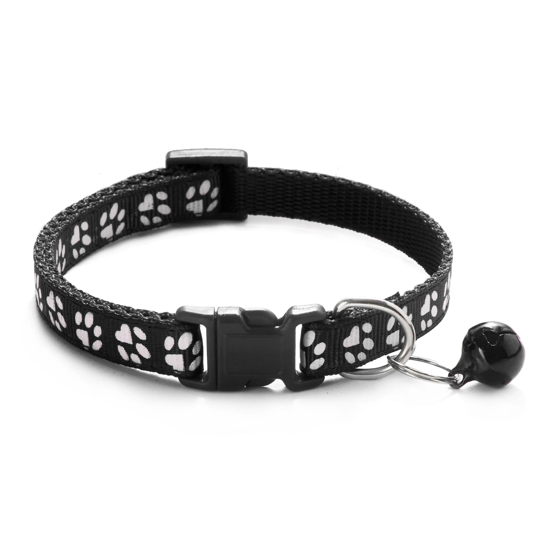 Collier avec design pattes de chat et petite clochette pour chat