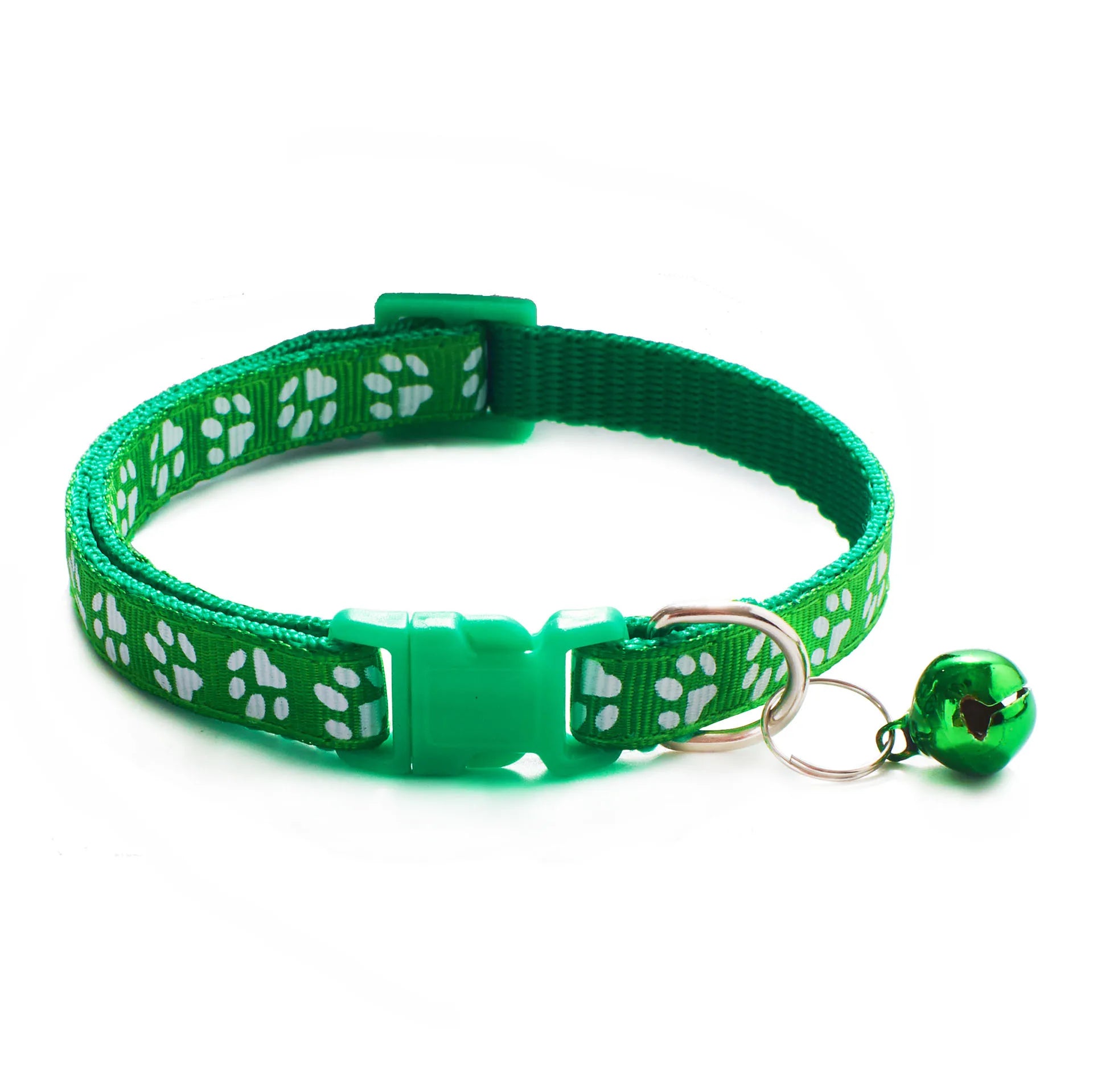 Collier avec design pattes de chat et petite clochette pour chat