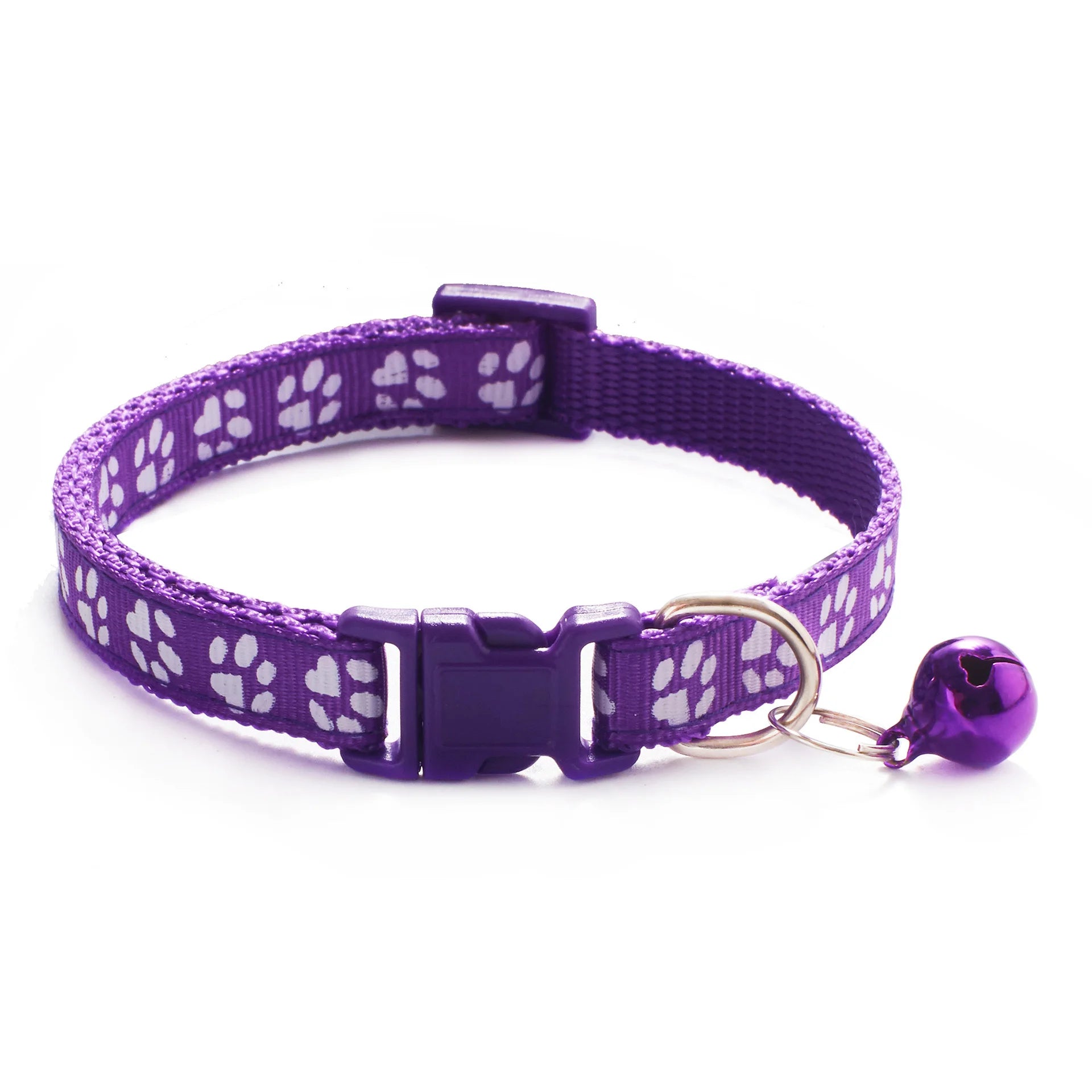 Collier avec design pattes de chat et petite clochette pour chat