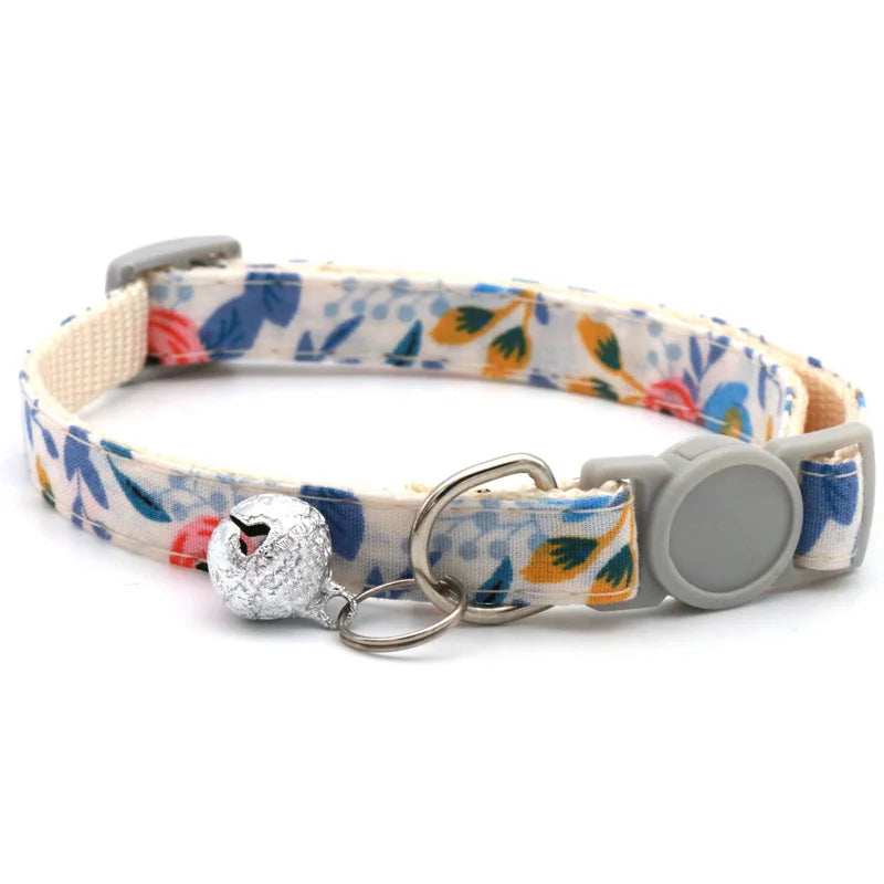 Bandana/collier  a motif floral pour chat