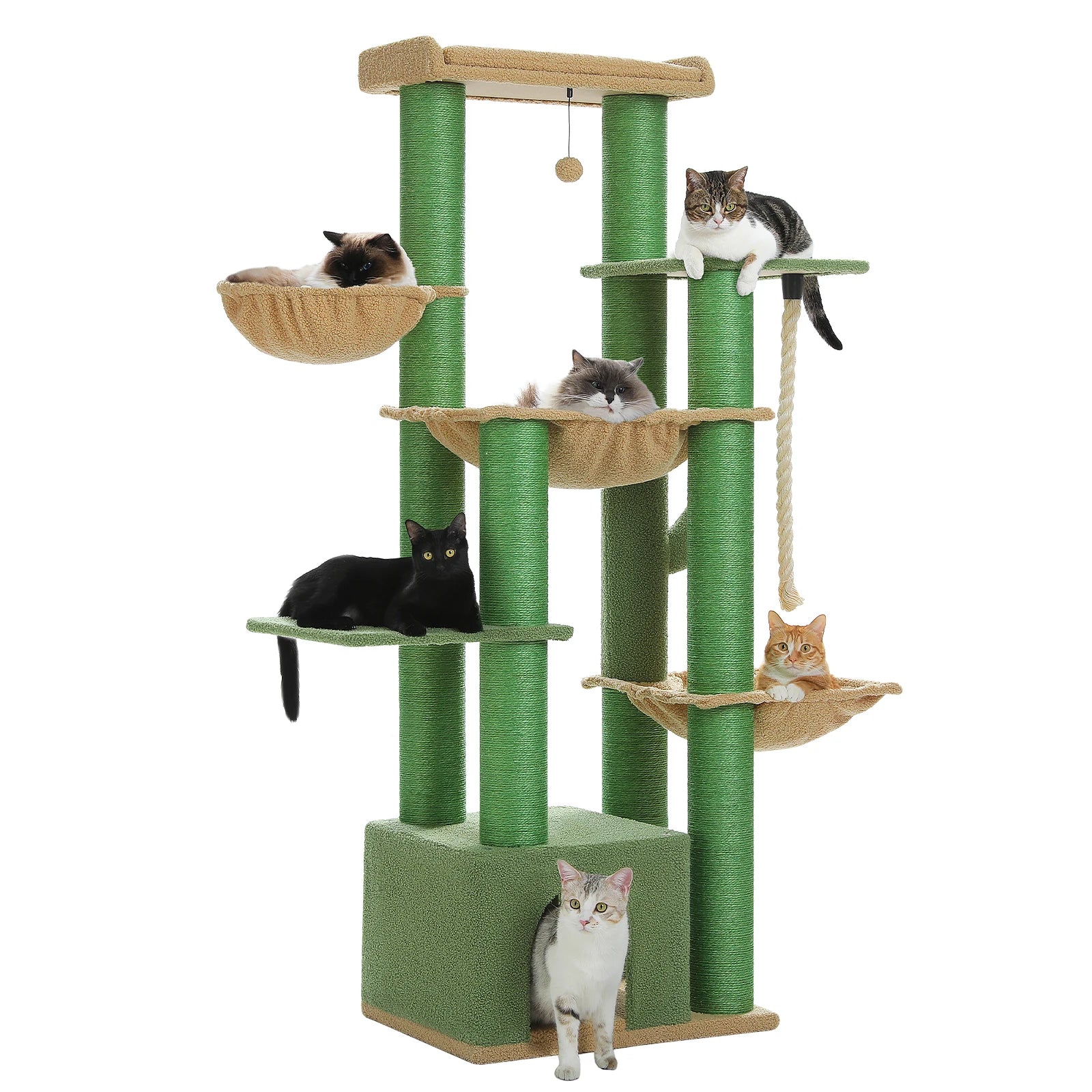 Arbre a chat XXL intégrant un griffoir et une corde 170cm