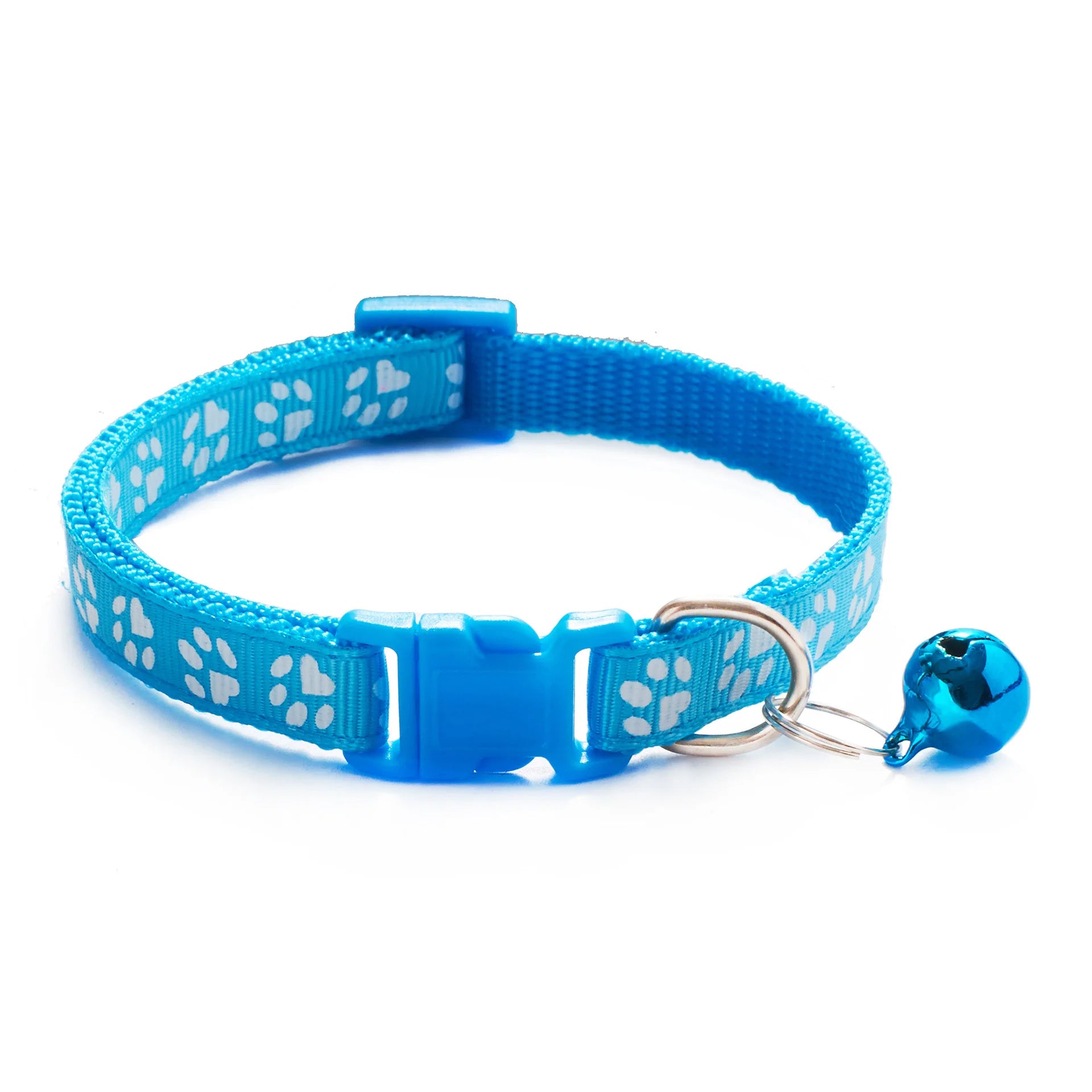 Collier avec design pattes de chat et petite clochette pour chat