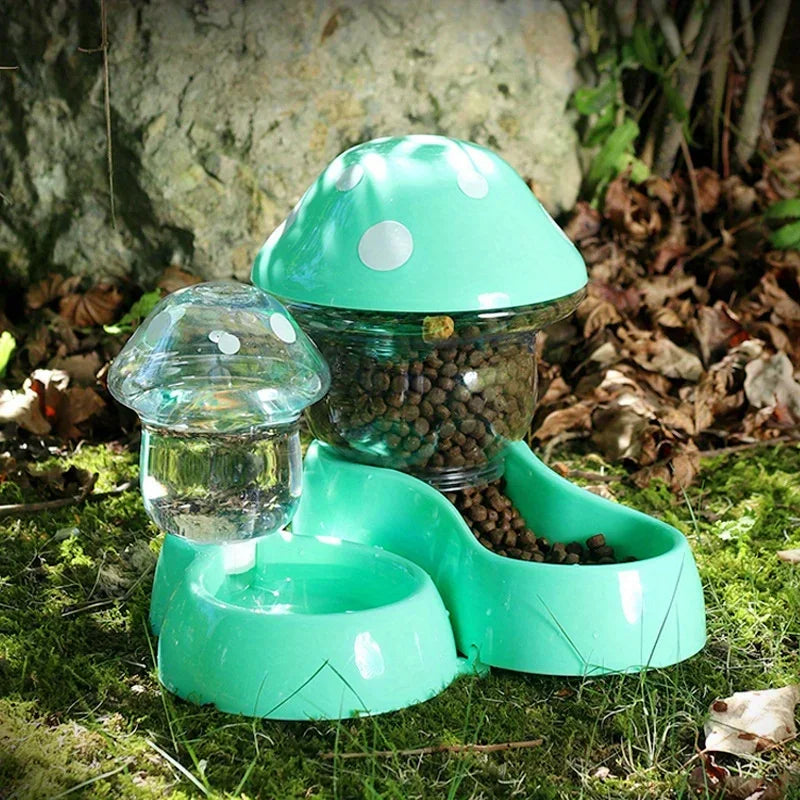 Distributeur a  croquettes et eau pour chat