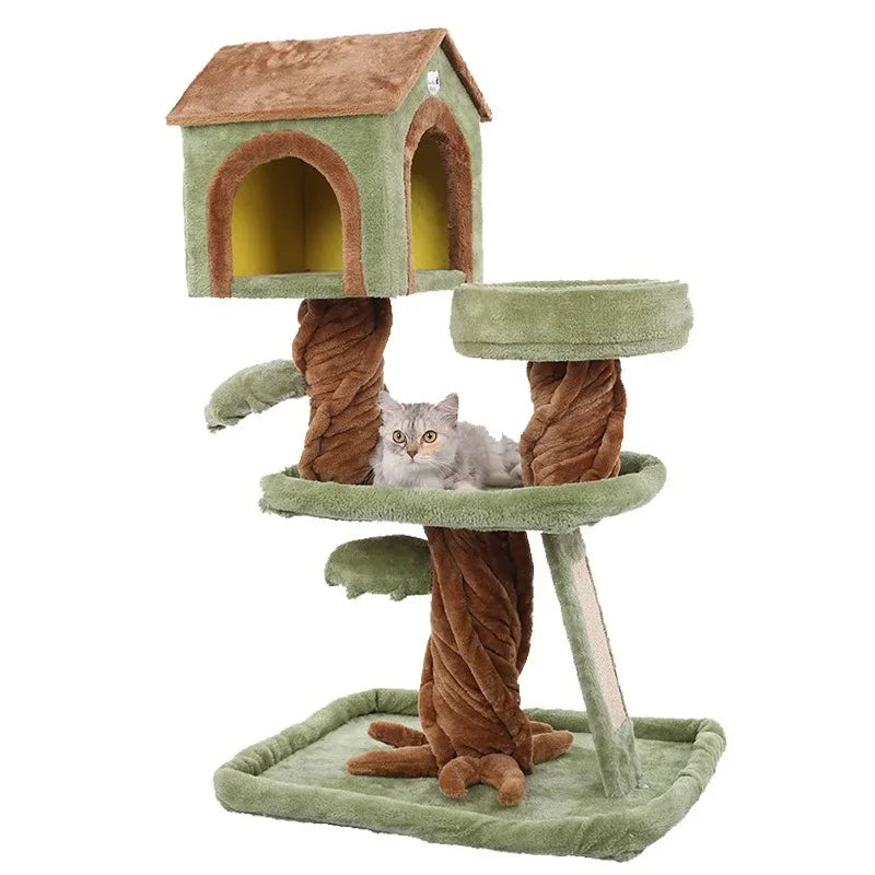 Arbre a chat haut  design maison sur branche (104cm)