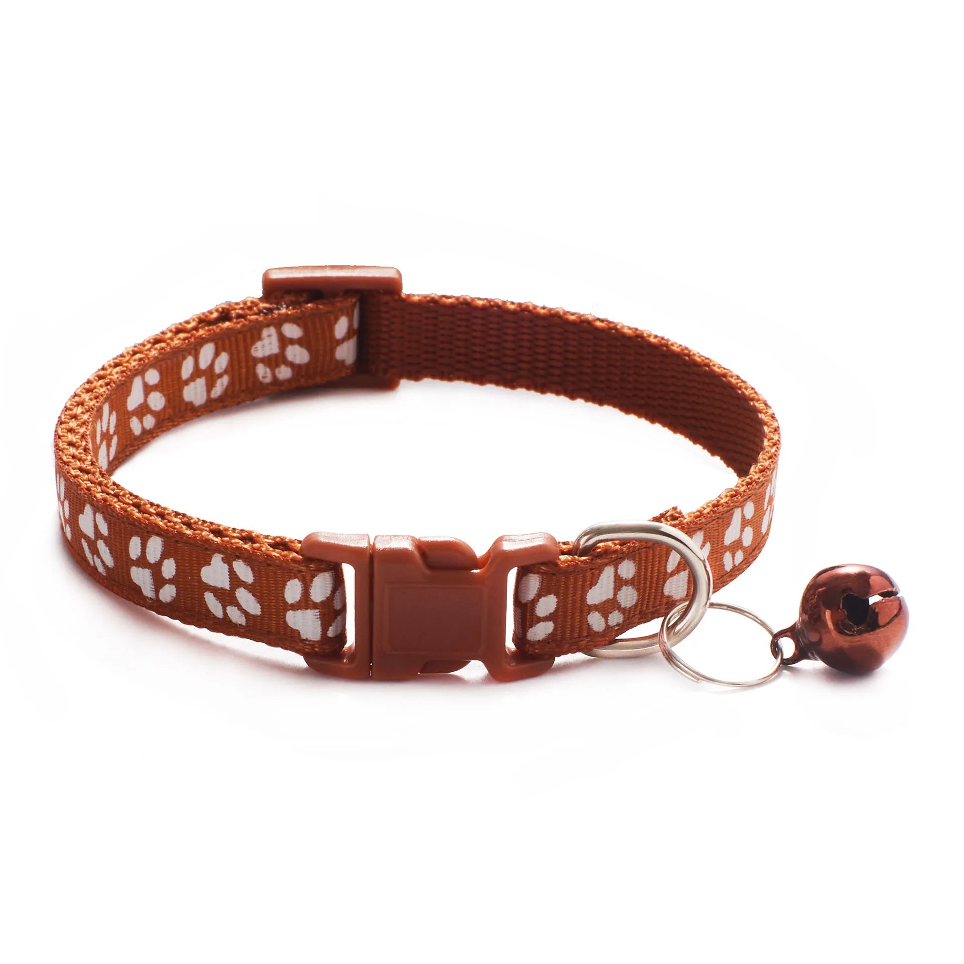 Collier avec design pattes de chat et petite clochette pour chat