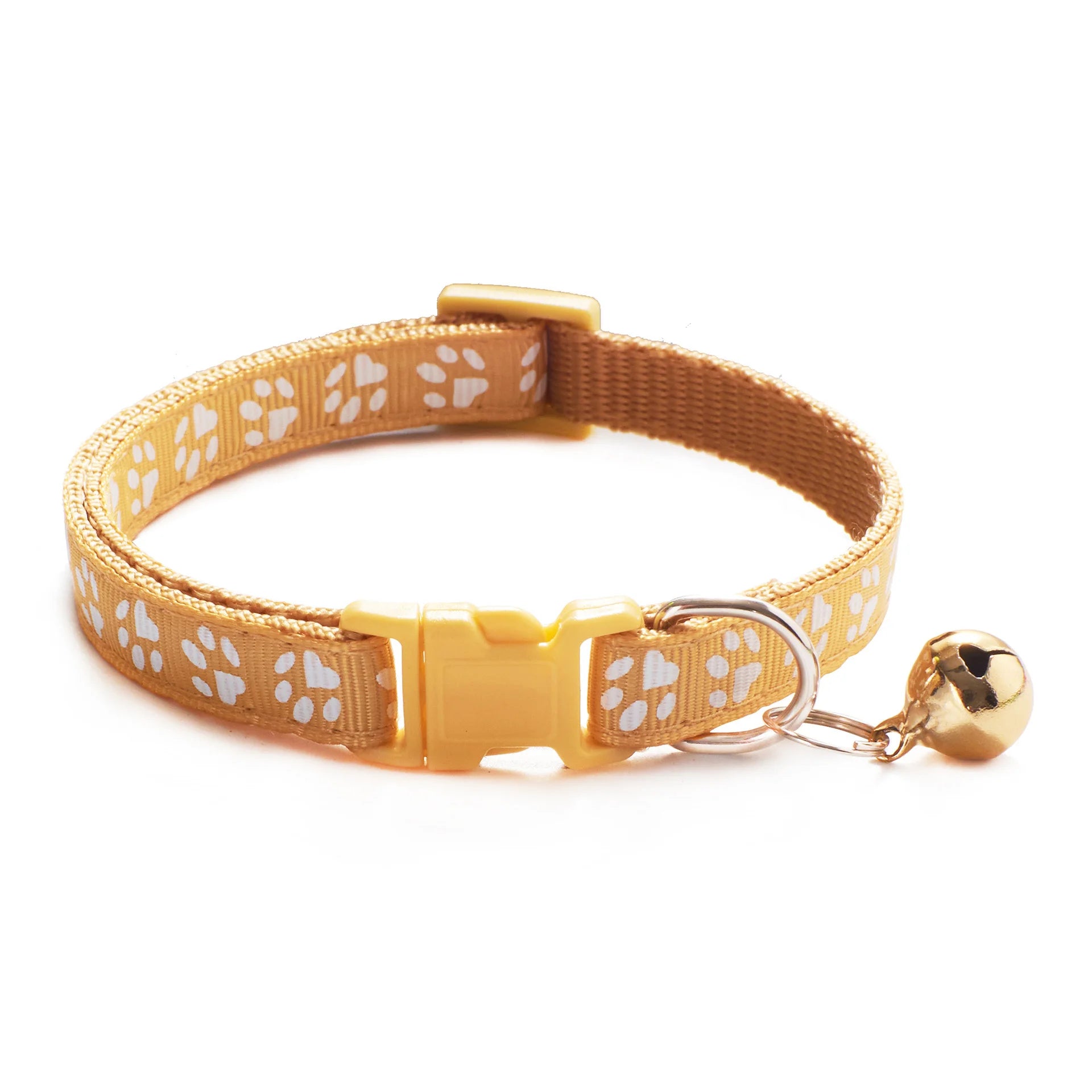 Collier avec design pattes de chat et petite clochette pour chat