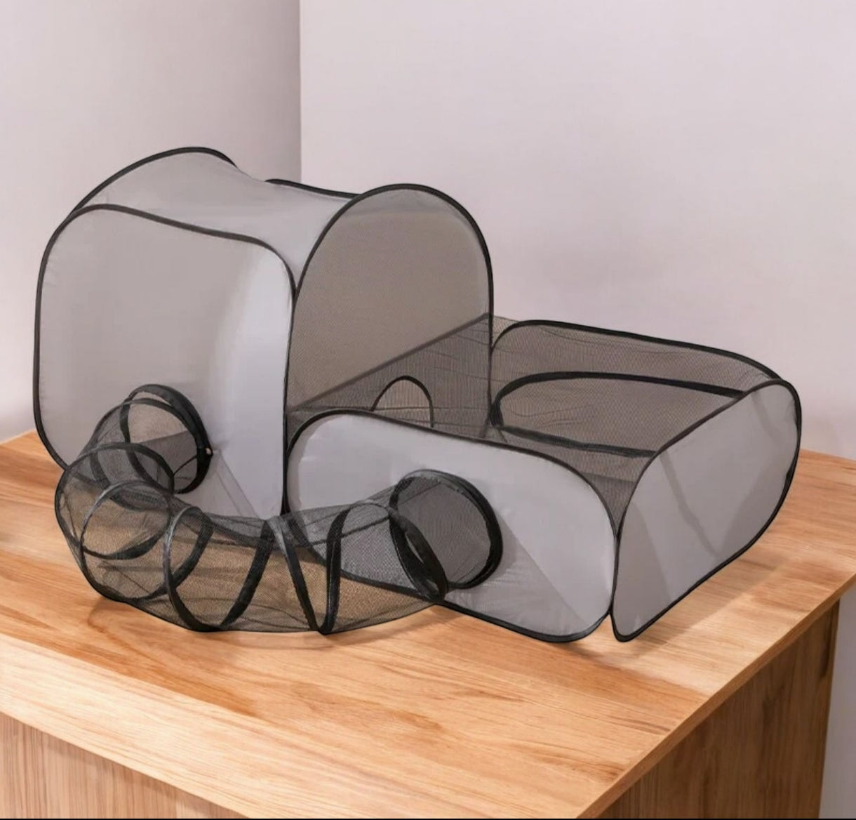 Tunnel gris pour chat