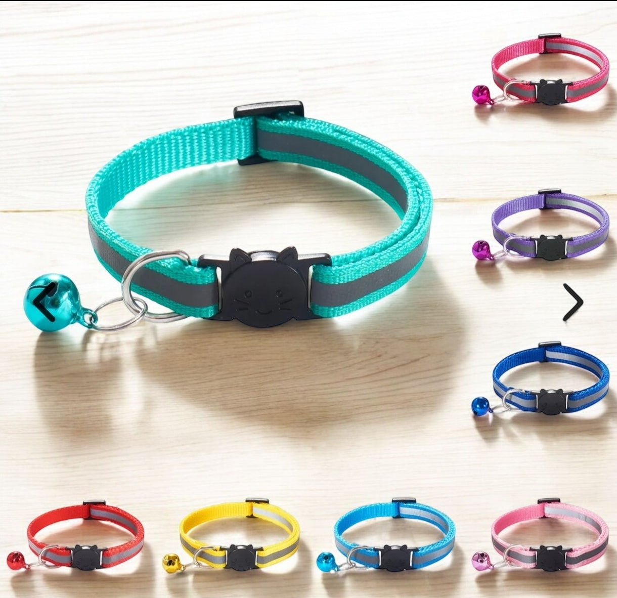 Collier réfléchissant avec clochette pour chat